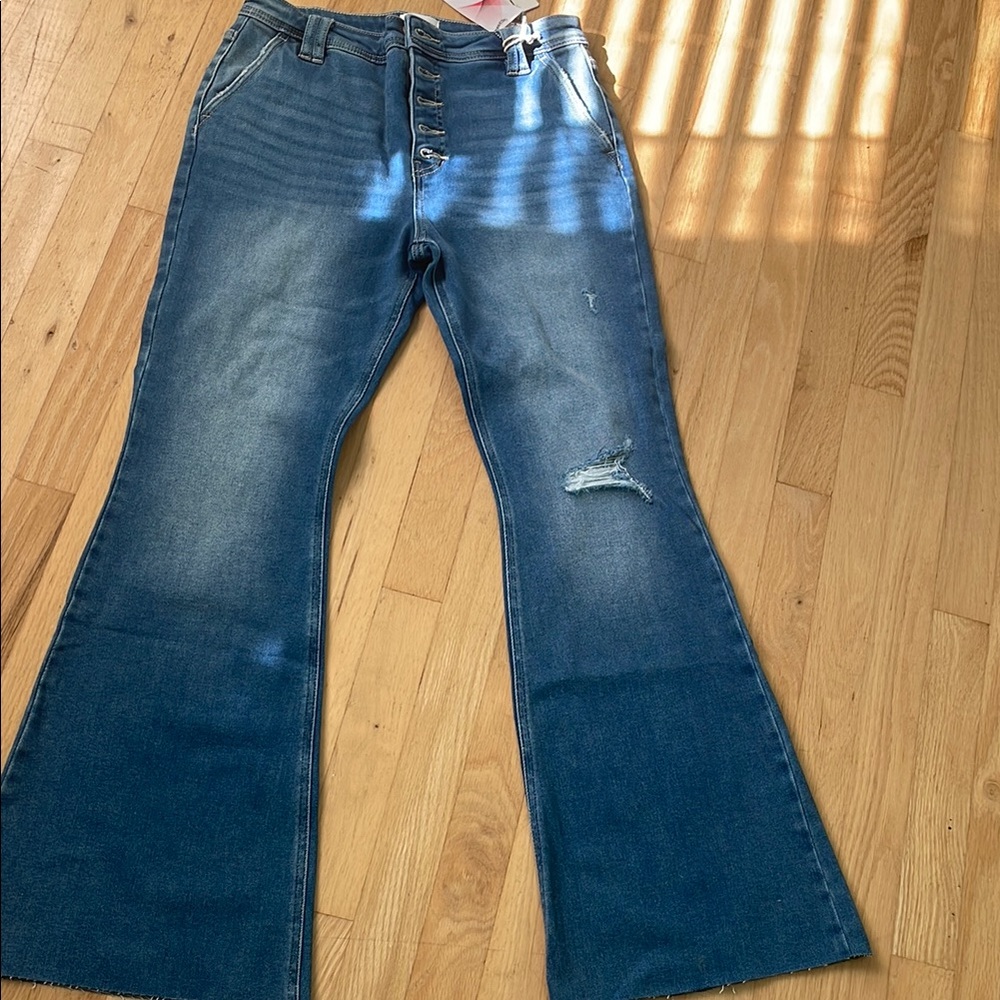 KanCan Blue Flare Wide Leg Jeans